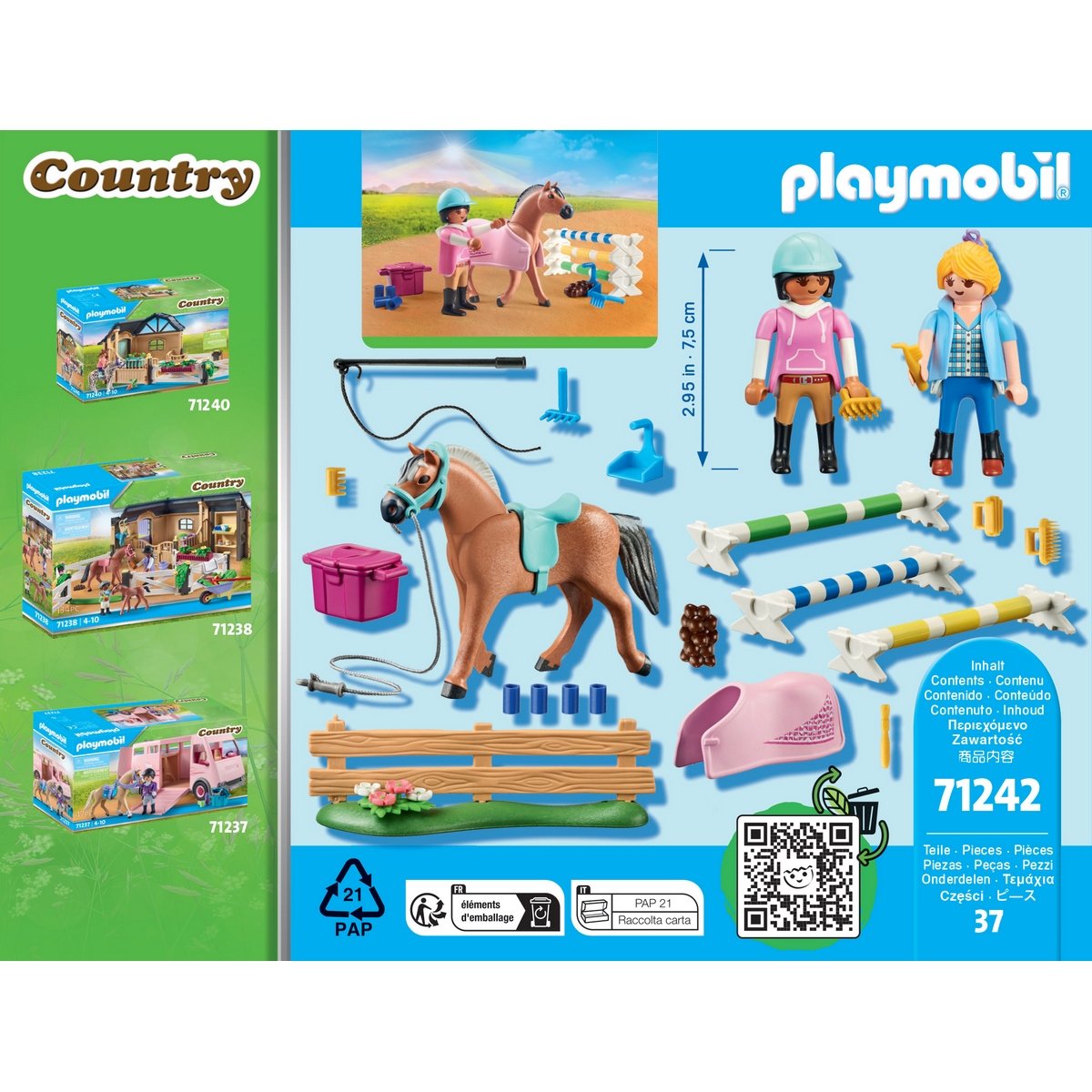 Cavalière & cheval avec monitrice Playmobil Country 71242 - La
