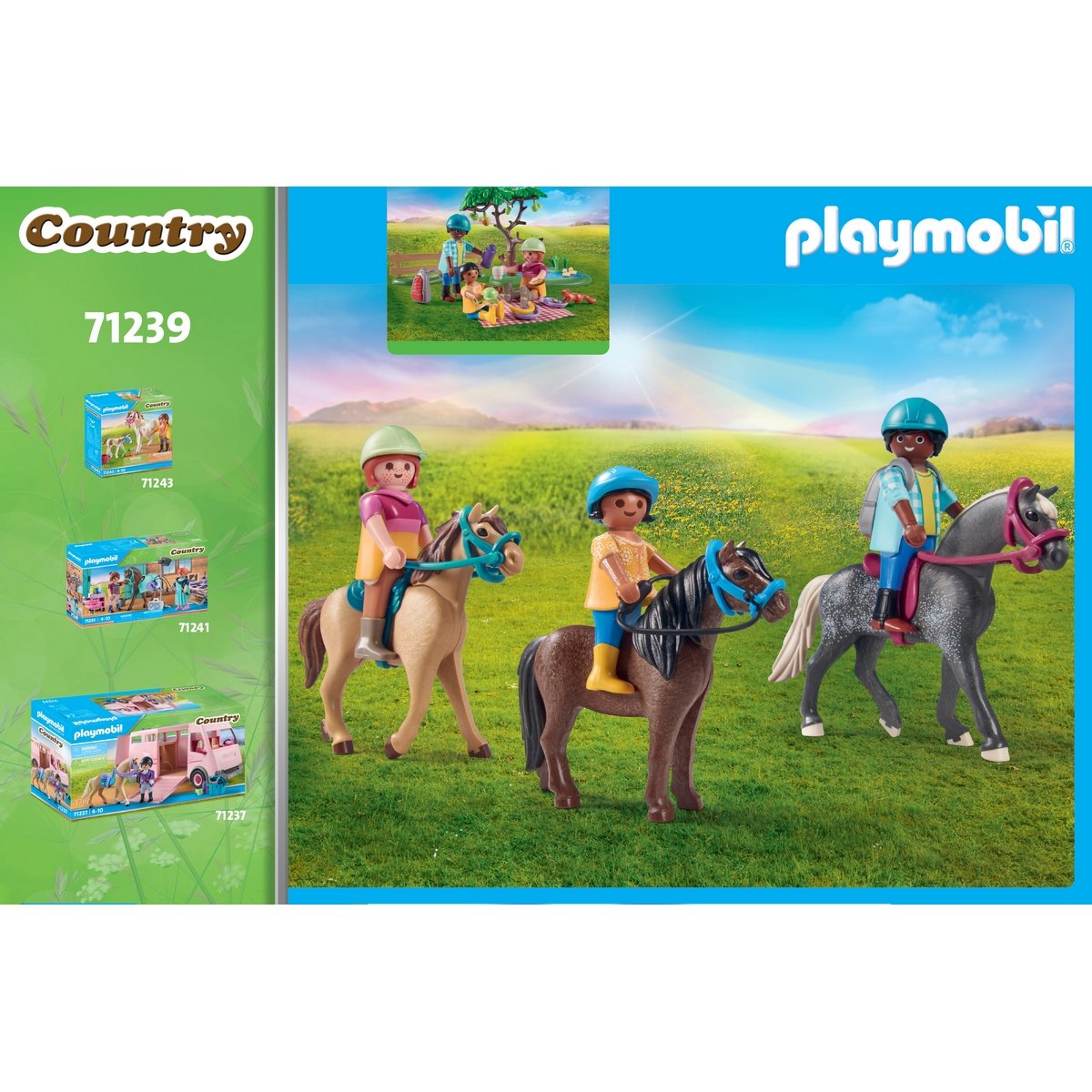 Cavaliers chevaux & pique-nique Playmobil Country 71239 - La Grande Récré