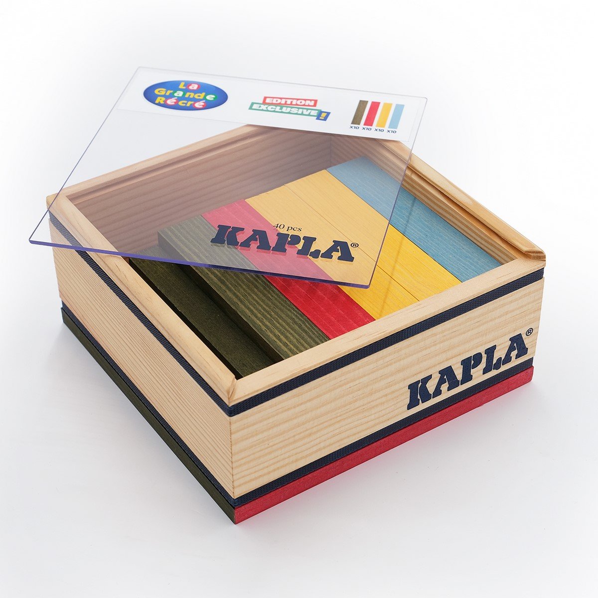 Kapla Coffret couleurs 1 livre + 40 planchettes