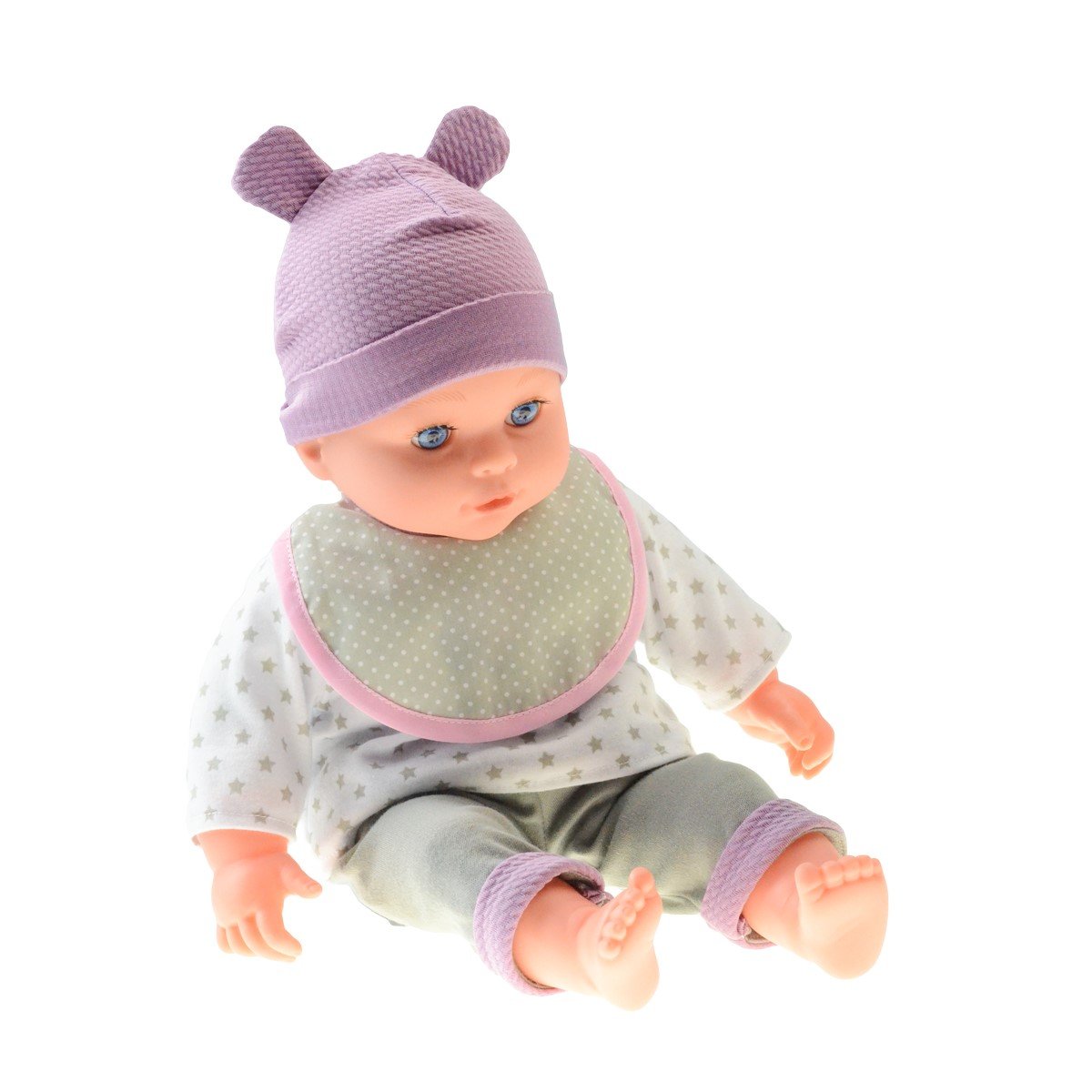 Bavoir bébé imprimé poupée russe bleu