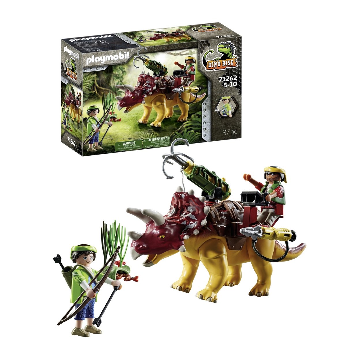 Tricératops et soldats Playmobil Dino Rise 71262 - La Grande Récré