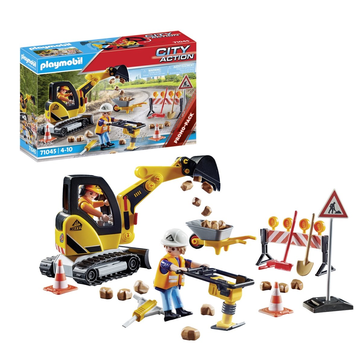 Ouvriers de voirie Playmobil City Life chantier 71045 - La Grande