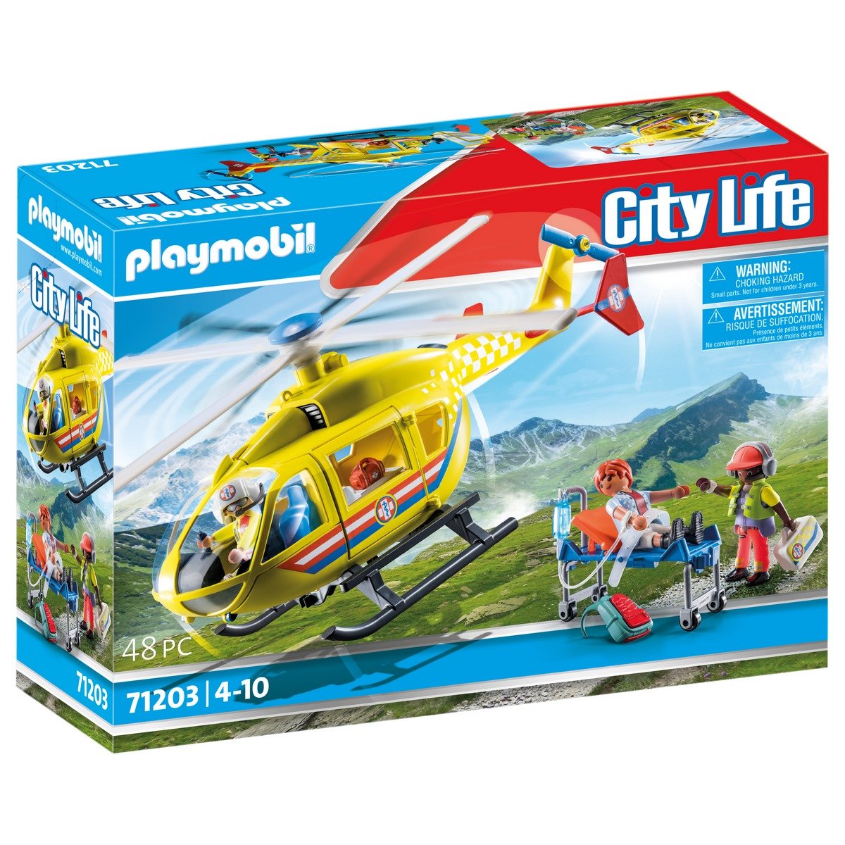 Unité de secouristes avec hélicoptère Playmobil Rescue Action 70663 - La  Grande Récré