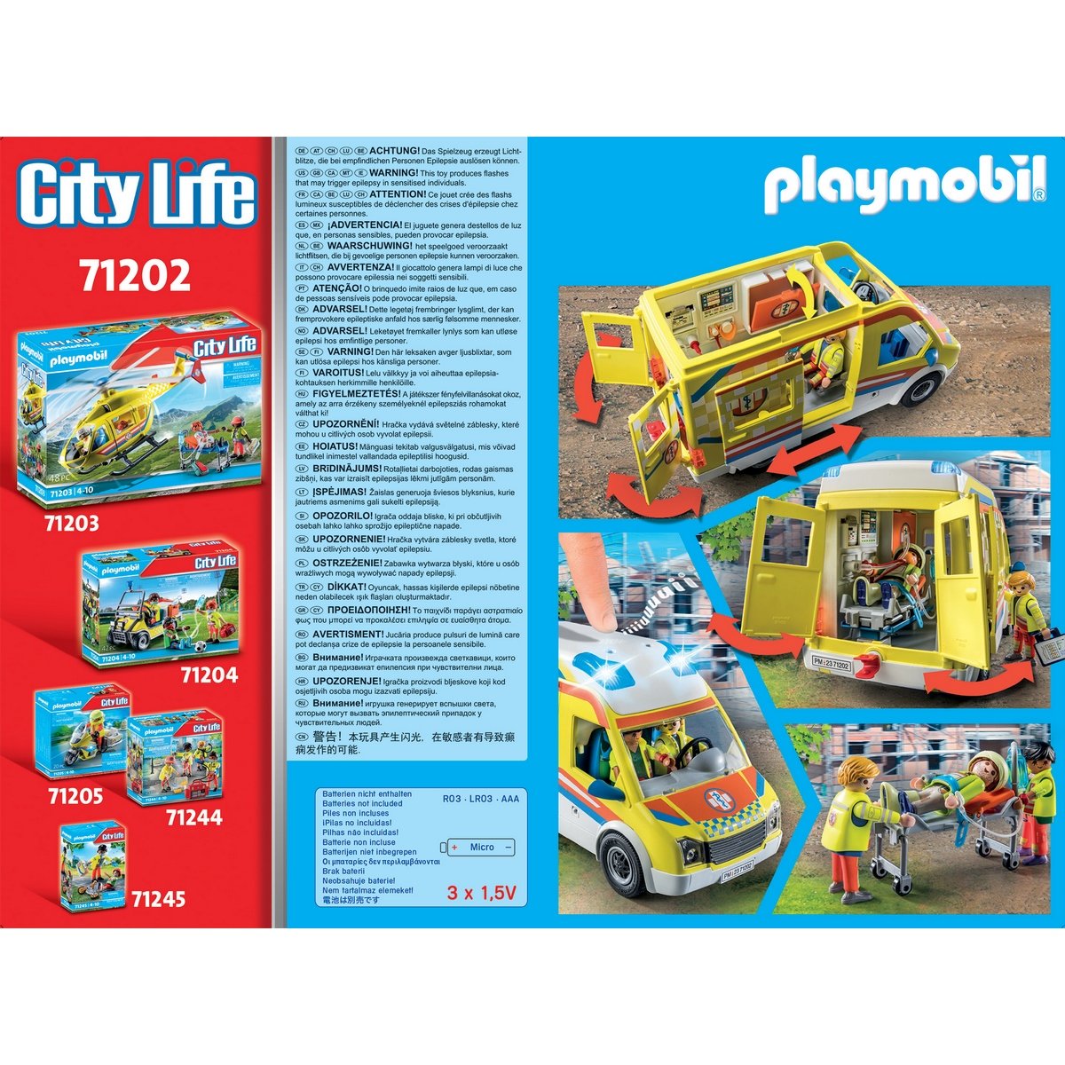 Ambulance avec effets lumineux Playmobil City Life 71202 - La Grande Récré