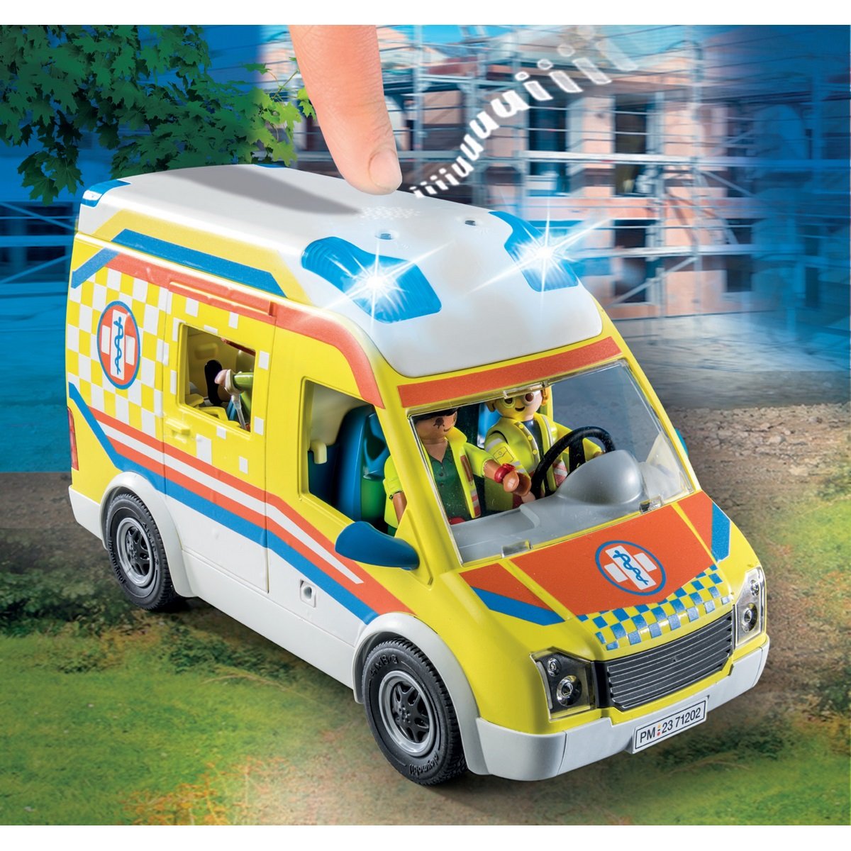 Playmobil® - Ambulance avec effets lumineux et sonore - 71202 - Playmobil®  City Action - Mini véhicules et circuits - Jeux d'imagination