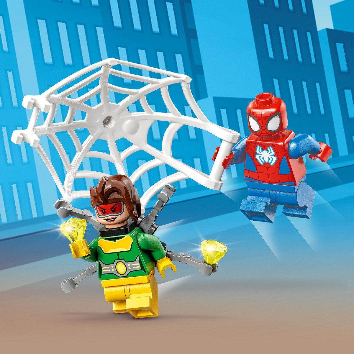 La voiture de spider-man et docteur octopus Lego