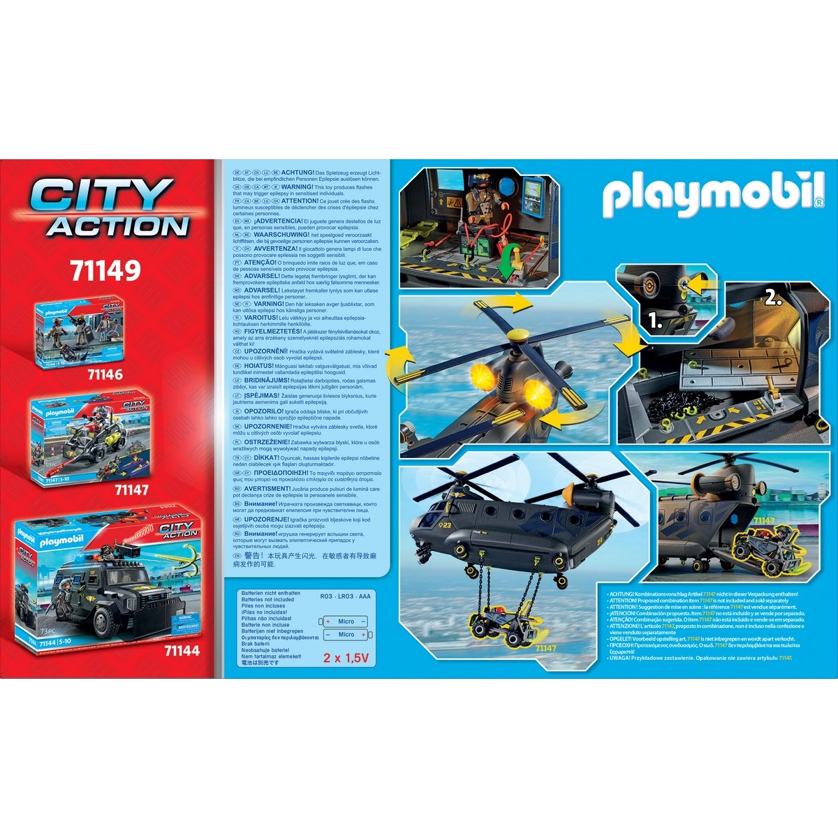 Hélicoptère des Forces spéciales Playmobil City Action 71149 - La