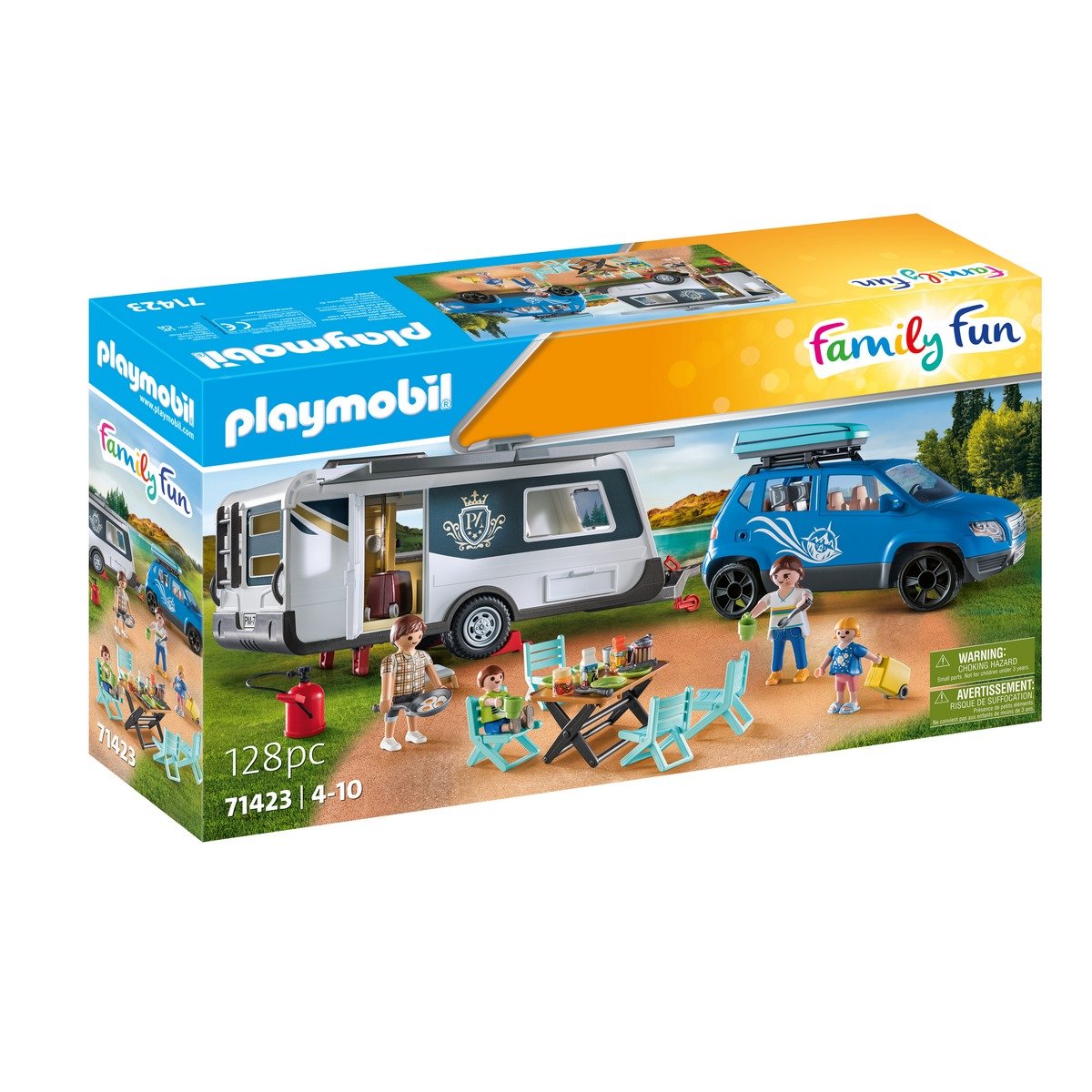 Famille avec voiture et caravane - Playmobil 71423 Family Fun Camping - La  Grande Récré