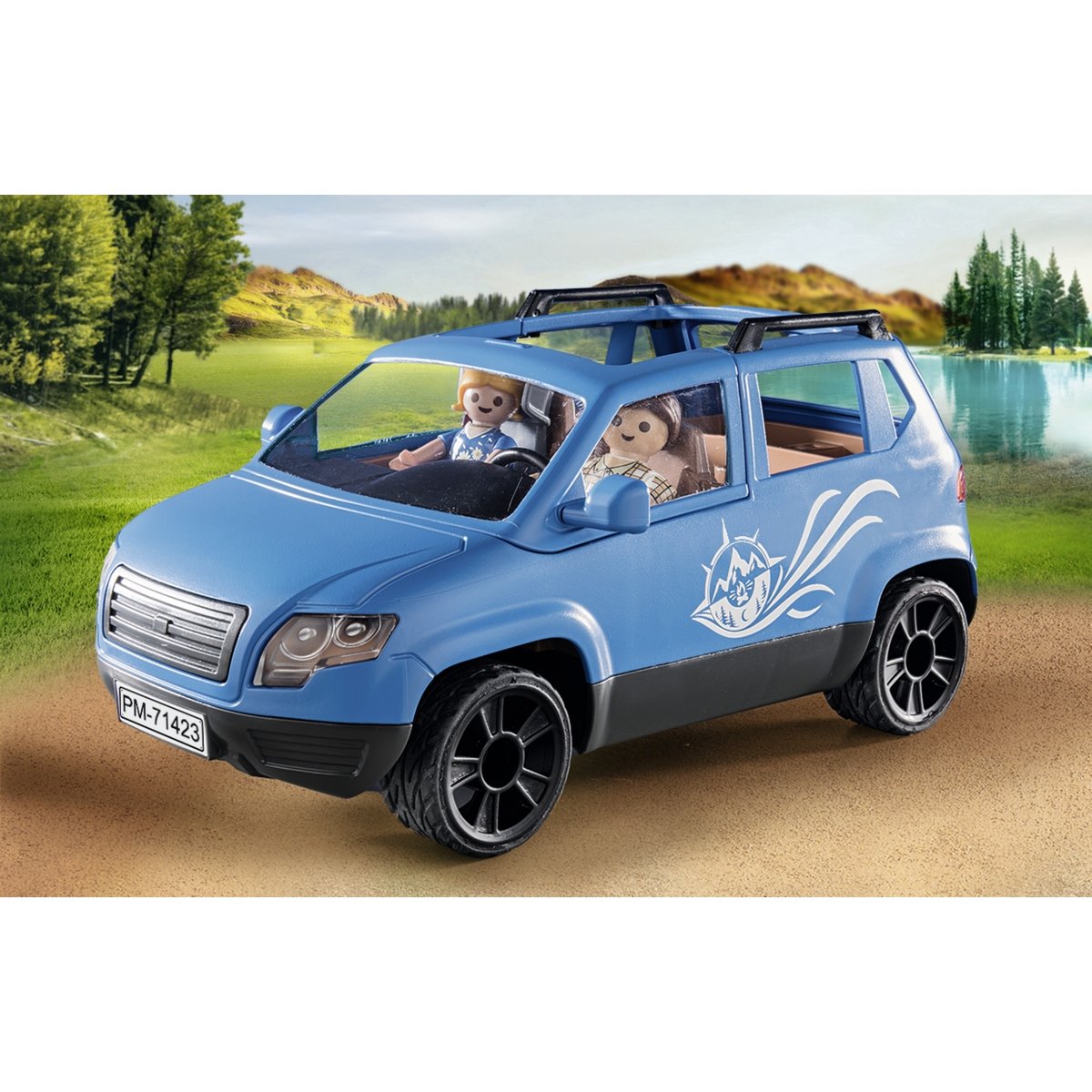 Playmobil 71423 Famille avec Voiture et Caravane - Family Fun - Camping en  Nature en Famille - Comprend Quatre