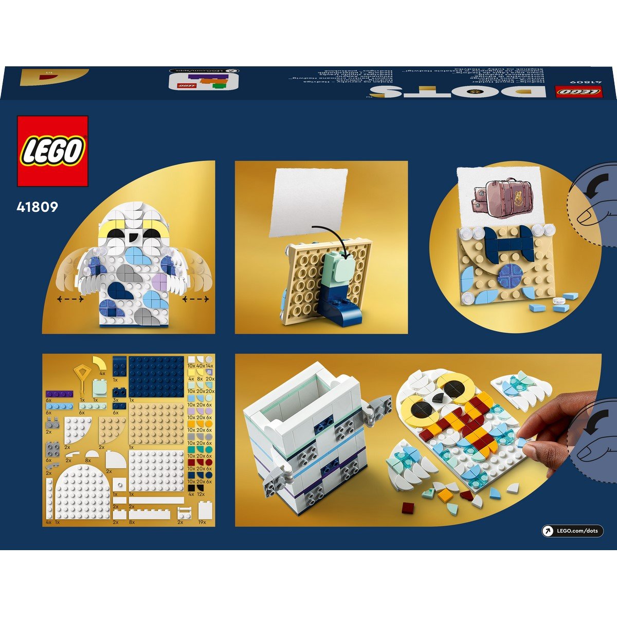 LEGO DOTS 41809 - Porte-crayons Hedwige, Accessoires de Bureau Harry Potter  Hibou, Pot à Crayon et Porte-Note pas cher 