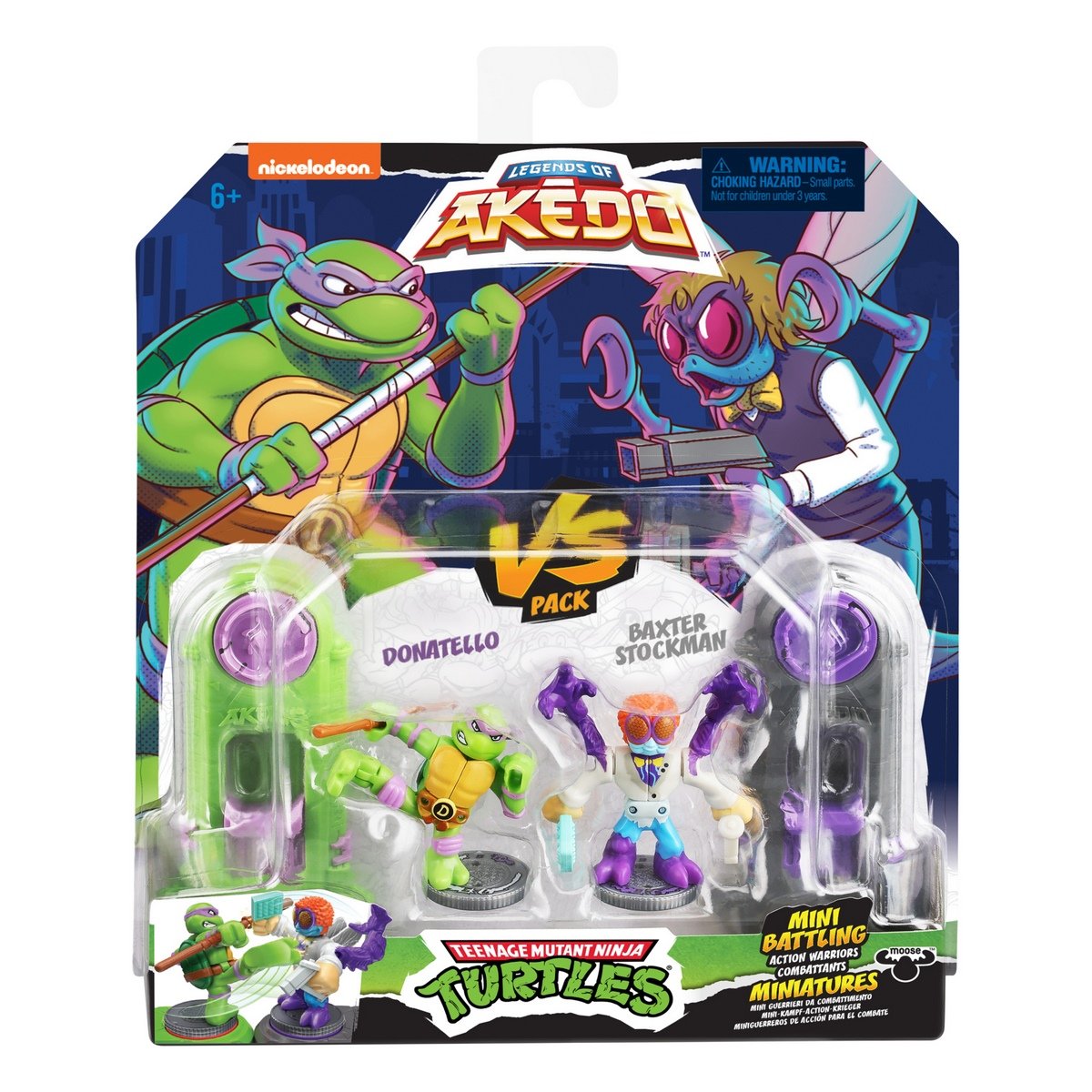 Akedo Tortues Ninja mini battle duel Donatello vs Baxter Stockman