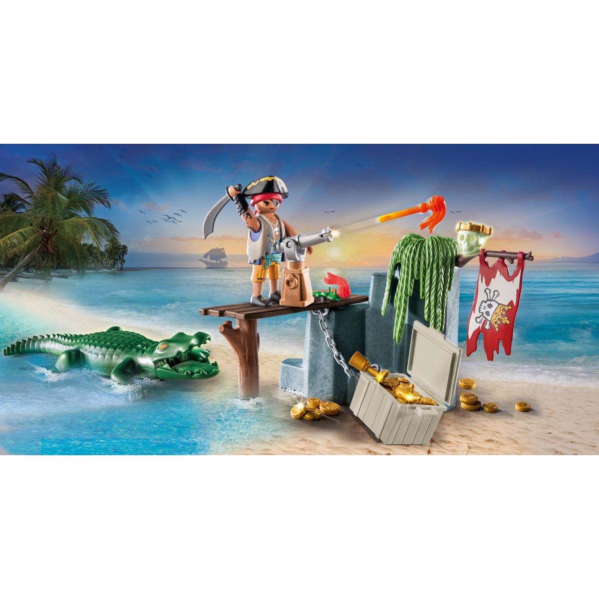 Playmobil Vintage Pirate Vert Crochet Avec Longue Vue - Set 3542/3550 De 1983, Occasion
