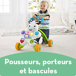 Trotteurs, pousseurs, porteurs et bascules