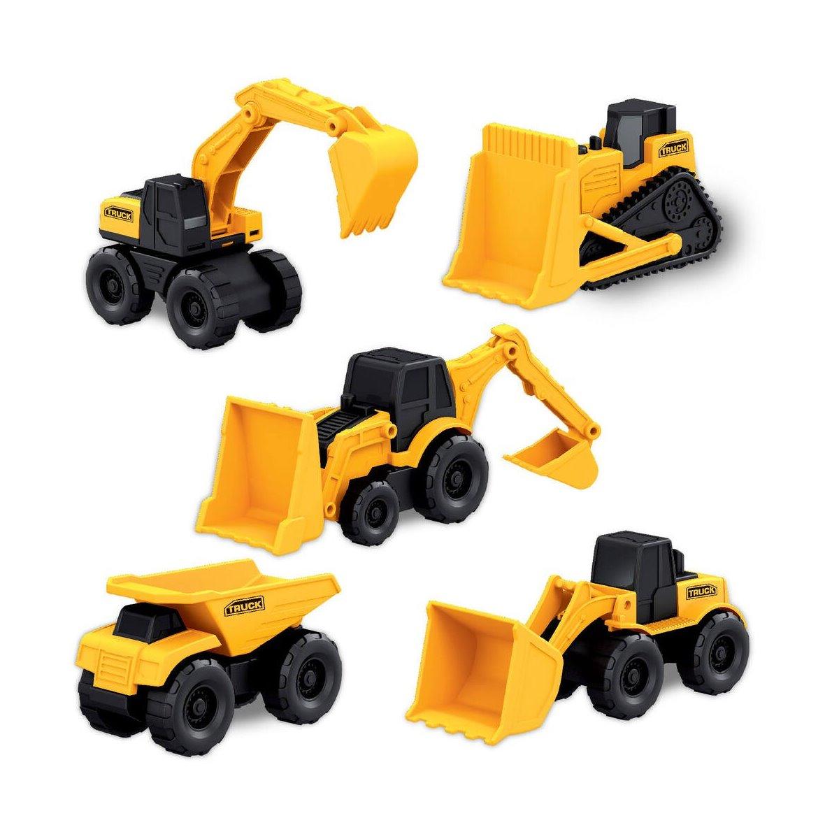 Kit 4 En 1 Véhicules De Construction – Pelle, Bulldozer, Rouleau, Camion – Démonter, Assembler, Jouet De Sable