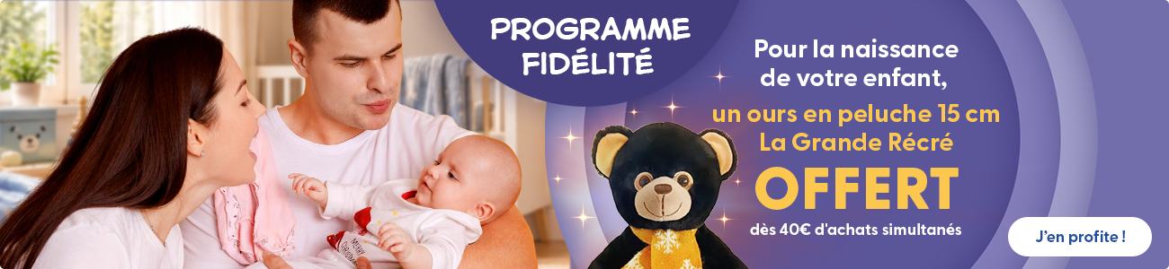 Pour la naissance de votre enfant, un ours en peluche de 15cm La Grande Récré offert dès 40€ d'achat simultanés