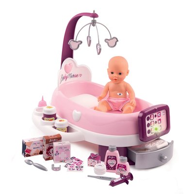 Smoby Nursery Electronique Baby Nurse + Poupon + 24 Accessoires