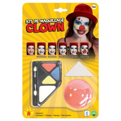 Kit de maquillage Clown avec nez - Halloween