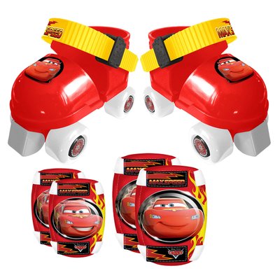 Set patins à roulettes + coudières + genouillères - Cars