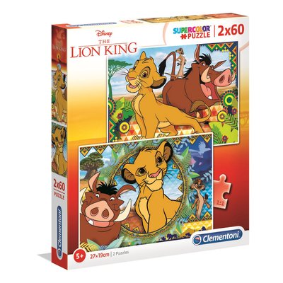 2 puzzles 60 pièces Supercolor Le Roi Lion