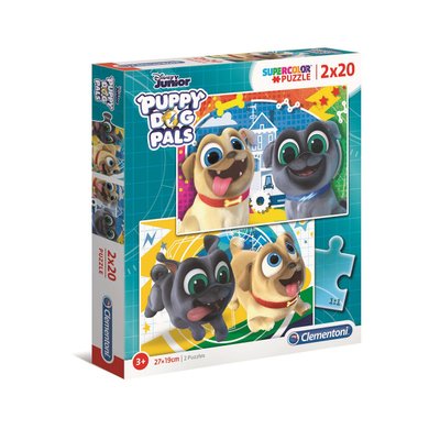 Clementoni - Puzzle SuperColor 2x20 pièces - Puppy Dog Pals