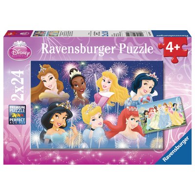2 puzzles 24 pièces Princesses réunies