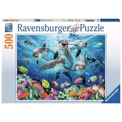 Puzzle 500 pièces Dauphins Corail