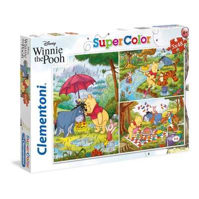 Puzzles SuperColor 3x48 pièces - Winnie the Pooh