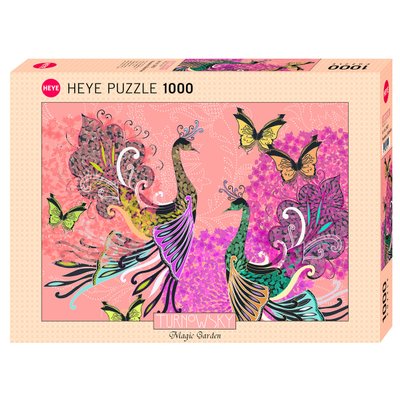 HEYE - Puzzle 1000 pièces Paons et Papillons