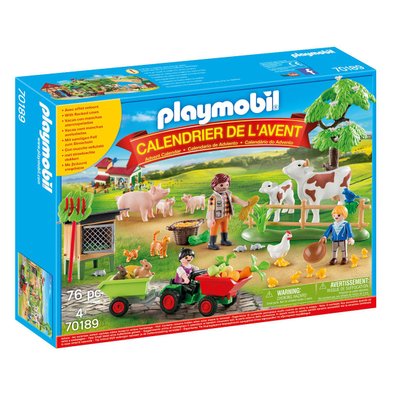 Calendrier de l'avent animaux de la ferme Playmobil 70189