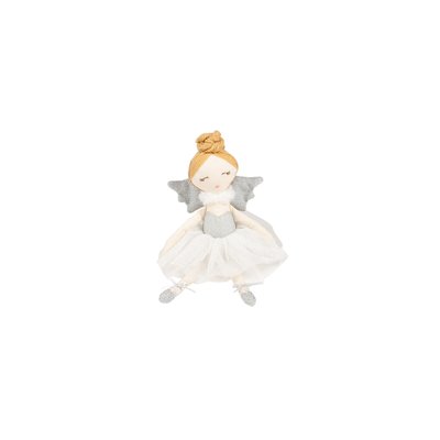 Peluche poupée ange blanche et rose 35 cm