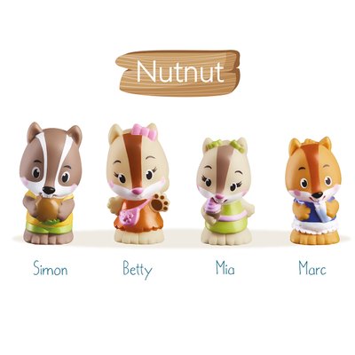 4 figurines de la famille NutNut Klorofil