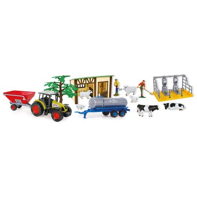 Coffret Ferme - Tracteur Claas + Figurine + animaux et accessoires