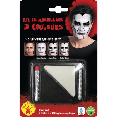 Kit de maquillage blanc et noir Halloween