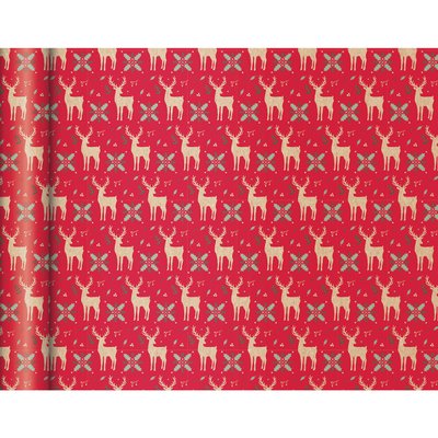 Papier cadeau Kraft Brut 5M Clairefontaine 70g Rennes Rouges