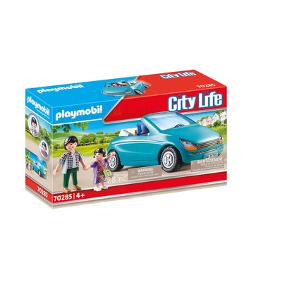 Papa avec enfant et voiture cabriolet Playmobil City Life 70285