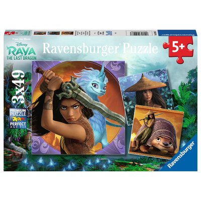Puzzles 3x49 pièces - Raya, la courageuse guerrière