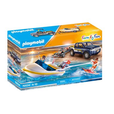 Véhicule tout terrain et bateau Playmobil Family Fun 70534