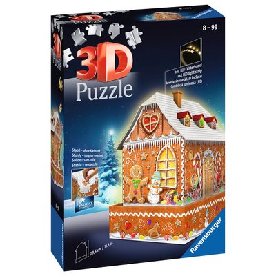 Puzzle 3D Maison de Noël en pain d'épices 216 pièces