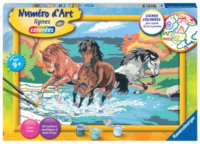 Tableau à peindre - Les chevaux sauvages - Ravensburger Numéro d'Art