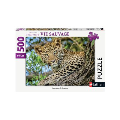 Puzzle Nathan 500 Pièces - Les yeux du léopard