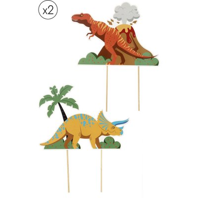 2 décorations de gâteau dinosaure