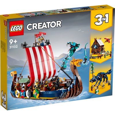 Bateau viking et le serpent de Midgard Lego Creator 3-en-1 31132