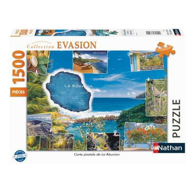 Puzzle Carte postale Réunion 1500 pièces