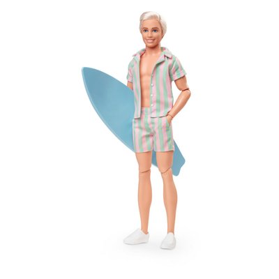 Barbie Le Film : poupée Ken avec ensemble de plage rayé