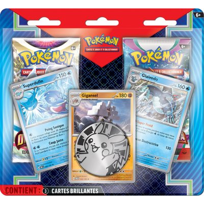 Pack 2 boosters, jeton et cartes brillantes Pokémon