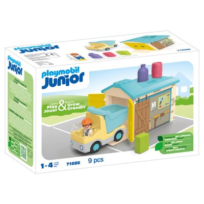 Ouvrier avec camion et garage Playmobil Junior 71686
