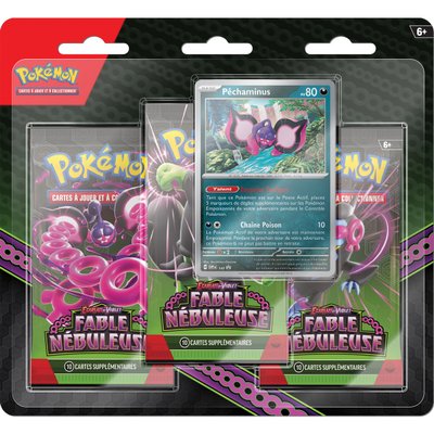 Pack de 3 boosters Pokémon Ecarlate et Violet 6.5 Fable nébuleuse