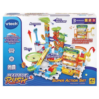 Circuit à billes Super Action Marble Rush - set électronique L200E