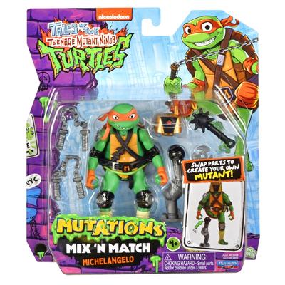 Figurine articulée 12 cm Tortues Ninja Mutations Mix & Match - Michelangelo