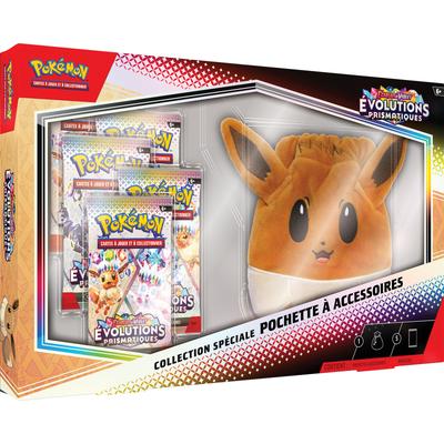 Coffret Pokémon accessoire Evoli et 5 boosters Ecarlate et Violet - Evolution Prismatiques